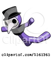 Poster, Art Print Of Purple Plague Doctor Man Skydiving Or Falling To Death