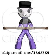 Poster, Art Print Of Purple Plague Doctor Man Bo Staff Kung Fu Defense Pose