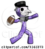 Poster, Art Print Of Purple Plague Doctor Man Throwing Football