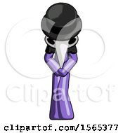 Poster, Art Print Of Purple Plague Doctor Bending Over Hurt Or Nautious