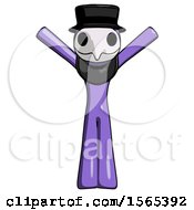Purple Plague Doctor Man With Arms Out Joyfully