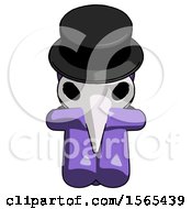 Purple Plague Doctor Man Sitting With Head Down Facing Forward