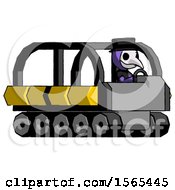 Poster, Art Print Of Purple Plague Doctor Man Driving Amphibious Tracked Vehicle Side Angle View