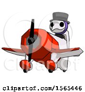 Poster, Art Print Of Purple Plague Doctor Man Flying In Geebee Stunt Plane Viewed From Below