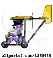 Poster, Art Print Of Purple Plague Doctor Man In Ultralight Aircraft Side View