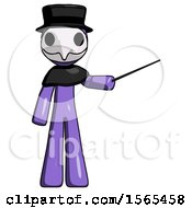 Poster, Art Print Of Purple Plague Doctor Man Teacher Or Conductor With Stick Or Baton Directing
