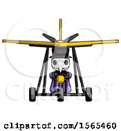 Purple Plague Doctor Man In Ultralight Aircraft Front View