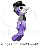 Poster, Art Print Of Purple Plague Doctor Man Floating Through Air Right