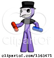 Purple Plague Doctor Man Red Pill Or Blue Pill Concept