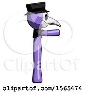 Poster, Art Print Of Purple Plague Doctor Man Pointing Right