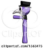 Poster, Art Print Of Purple Plague Doctor Man Pointing Left