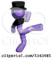Poster, Art Print Of Purple Plague Doctor Man Kick Pose
