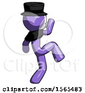Poster, Art Print Of Purple Plague Doctor Man Kick Pose Start