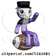 Poster, Art Print Of Purple Plague Doctor Man Sitting On Giant Football