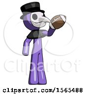 Poster, Art Print Of Purple Plague Doctor Man Holding Football Up