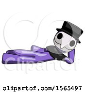 Poster, Art Print Of Purple Plague Doctor Man Reclined On Side