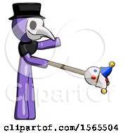 Poster, Art Print Of Purple Plague Doctor Man Holding Jesterstaff - I Dub Thee Foolish Concept