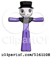 Poster, Art Print Of Purple Plague Doctor Man T-Pose Arms Up Standing