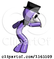 Poster, Art Print Of Purple Plague Doctor Man Sneaking While Reaching For Something