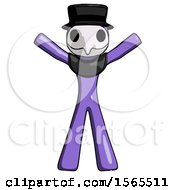 Poster, Art Print Of Purple Plague Doctor Man Surprise Pose Arms And Legs Out