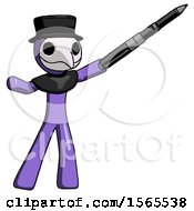 Poster, Art Print Of Purple Plague Doctor Man Demonstrating That Indeed The Pen Is Mightier