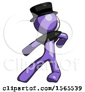 Purple Plague Doctor Man Karate Defense Pose Left