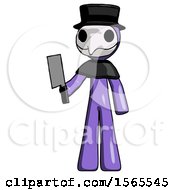 Poster, Art Print Of Purple Plague Doctor Man Holding Meat Cleaver
