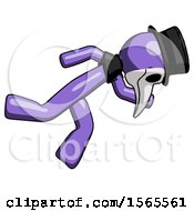 Poster, Art Print Of Purple Plague Doctor Man Running While Falling Down