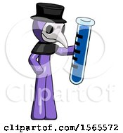 Poster, Art Print Of Purple Plague Doctor Man Holding Large Test Tube