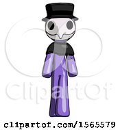 Poster, Art Print Of Purple Plague Doctor Man Walking Front View