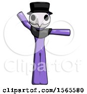 Poster, Art Print Of Purple Plague Doctor Man Directing Traffic Right