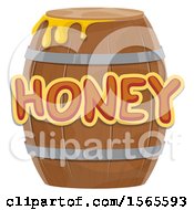 Clipart Of A Honey Barrel Royalty Free Vector Illustration