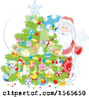 Poster, Art Print Of Christmas Tree And Santa