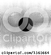 Clipart Of A Blank Frame On A Radial Halftone Background Royalty Free Vector Illustration
