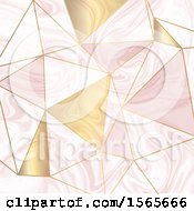 Poster, Art Print Of Pink And Gold Marble Geometric Background