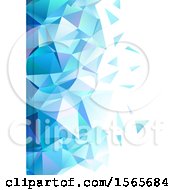 Clipart Of A Blue Low Poly Geometric Background Royalty Free Vector Illustration