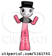 Poster, Art Print Of Pink Plague Doctor Man Shrugging Confused
