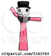 Poster, Art Print Of Pink Plague Doctor Man Directing Traffic Right