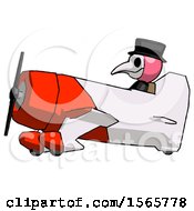 Poster, Art Print Of Pink Plague Doctor Man In Geebee Stunt Aircraft Side View