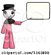 Poster, Art Print Of Pink Plague Doctor Man Giving Presentation In Front Of Dry-Erase Board