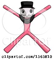 Poster, Art Print Of Pink Plague Doctor Man With Arms And Legs Stretched Out