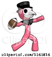 Poster, Art Print Of Pink Plague Doctor Man Throwing Football