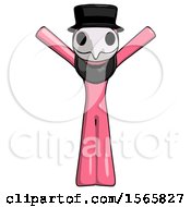Poster, Art Print Of Pink Plague Doctor Man With Arms Out Joyfully