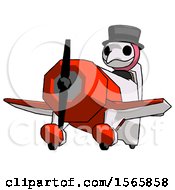 Poster, Art Print Of Pink Plague Doctor Man Flying In Geebee Stunt Plane Viewed From Below