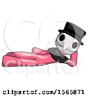 Poster, Art Print Of Pink Plague Doctor Man Reclined On Side