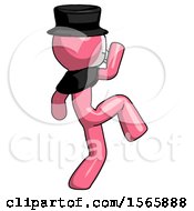Poster, Art Print Of Pink Plague Doctor Man Kick Pose Start