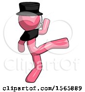 Poster, Art Print Of Pink Plague Doctor Man Kick Pose