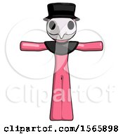Poster, Art Print Of Pink Plague Doctor Man T-Pose Arms Up Standing