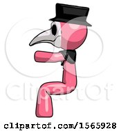Poster, Art Print Of Pink Plague Doctor Man Sitting Or Driving Position
