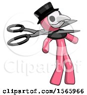 Poster, Art Print Of Pink Plague Doctor Man Scissor Beheading Office Worker Execution